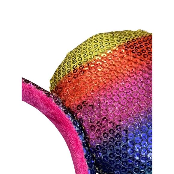 Disney Parks Rainbow Sequin Minnie Mickey Mouse Ears Headband Girls Colorful - Picture 4 of 15